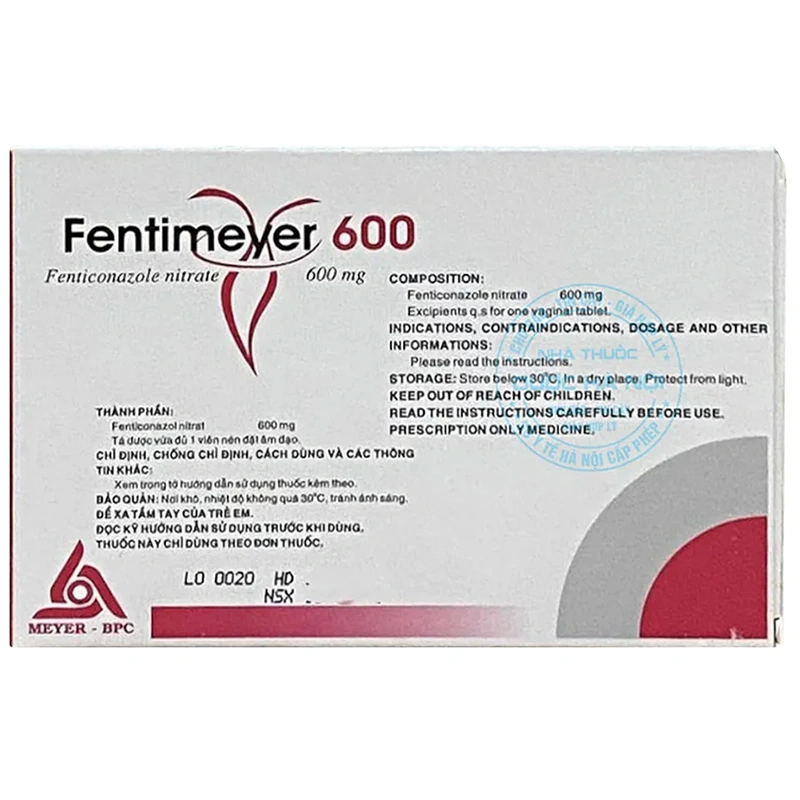 Fentimeyer 600 trị bệnh nấm Candida sinh dục (1 vỉ x 3 viên) - 1